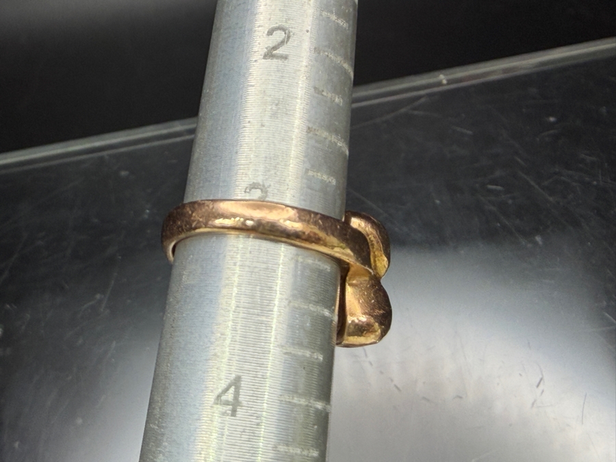 14k Gold Ring With (3) 1.4-2mm Single Cut Diamonds Size 3 4.6g Retails $1,600 [Photo 6]