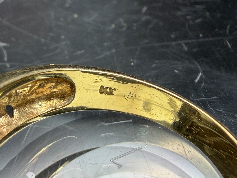 14k Gold Diamond Ring With 4.5mm Round Brilliant Cut Center Diamond Est. .40ct Surrounded By (6) 3mm Round Brilliant Cut Diamonds Est. .60cttw (Total Of 1.0cttw) Size 10.25 8.2g Retails $4,800 [Photo 10]