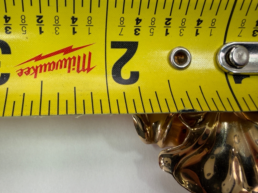 10k Gold Brooch Pin With 6mm Sky Blue Topaz 2'W 8.4g Retails $2,100 [Photo 8]