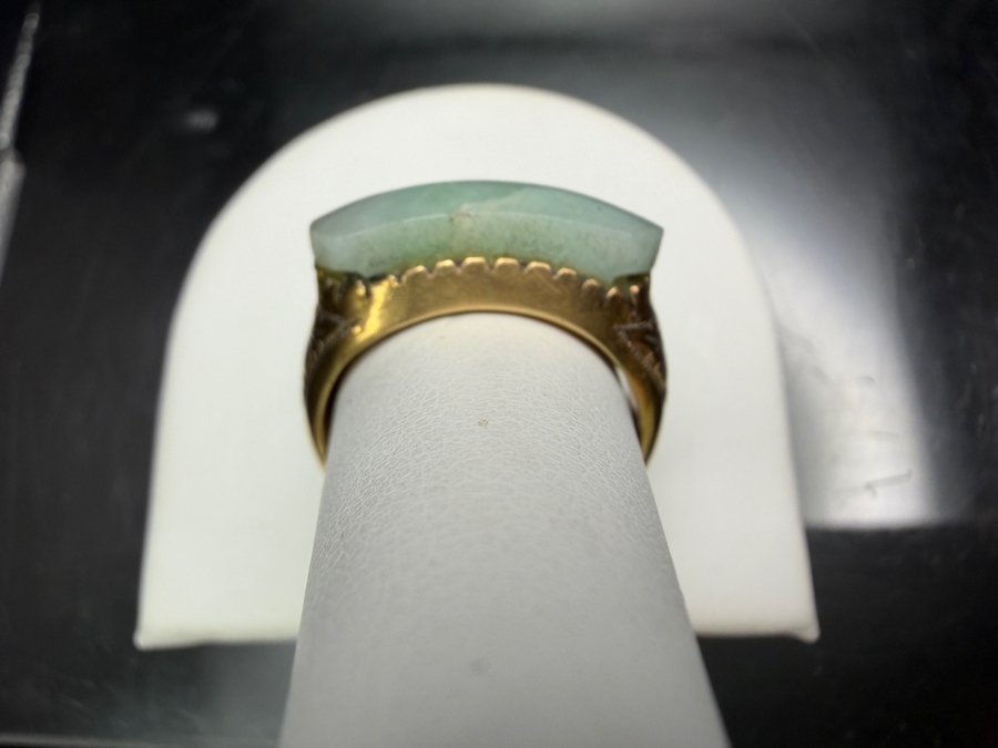 18k Gold Jadeite Ring Size 9 4.1g Retails $2,000 [Photo 6]
