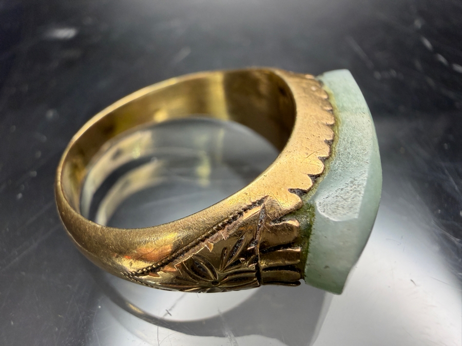18k Gold Jadeite Ring Size 9 4.1g Retails $2,000 [Photo 13]