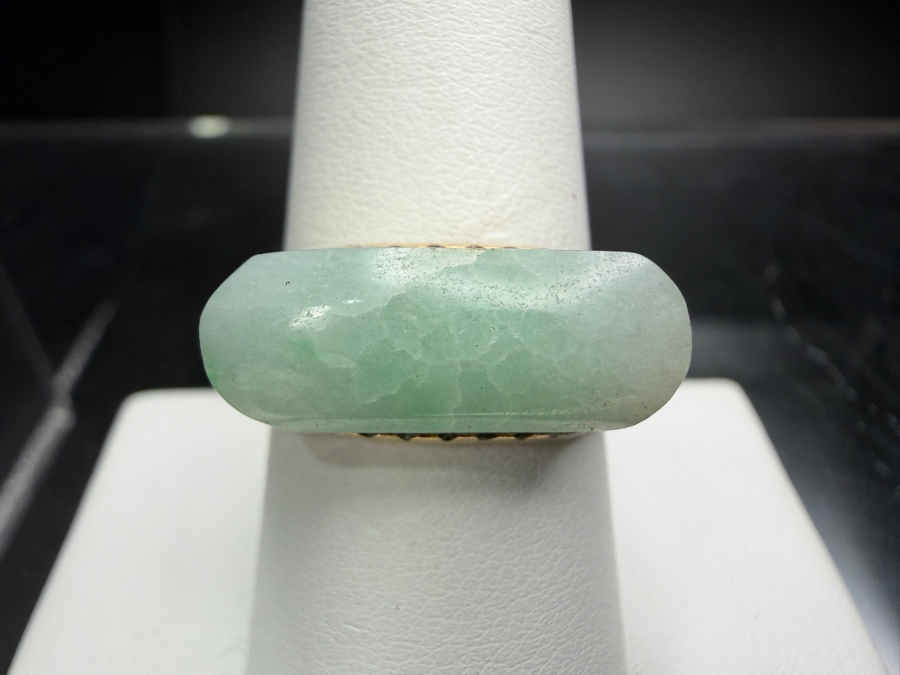 18k Gold Jadeite Ring Size 9 4.1g Retails $2,000 [Photo 4]