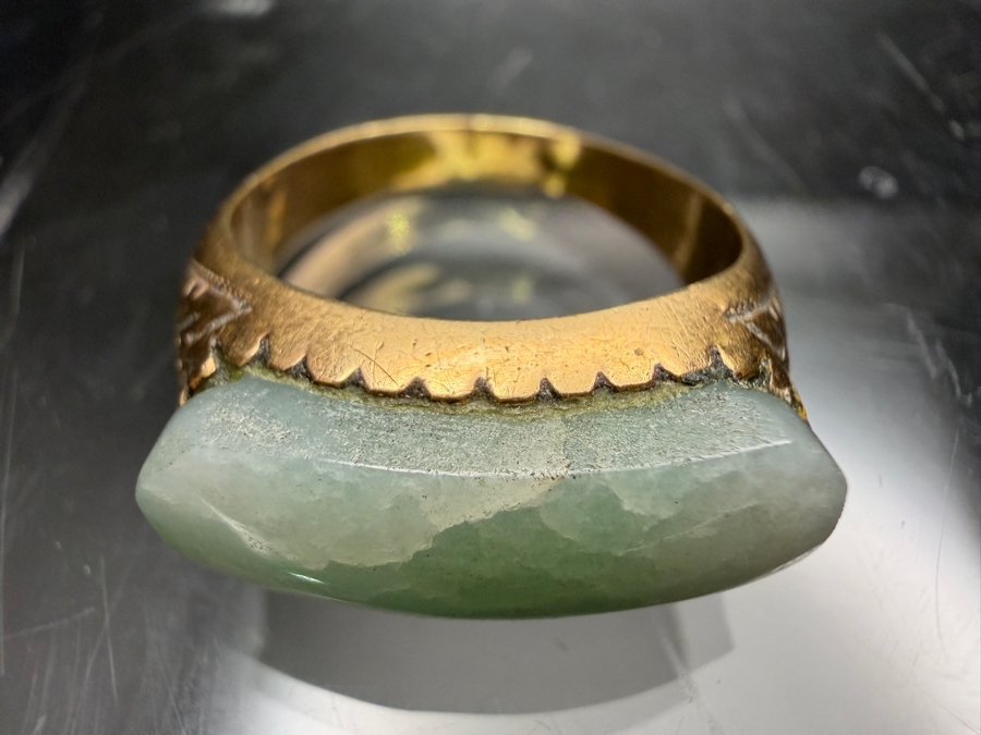 18k Gold Jadeite Ring Size 9 4.1g Retails $2,000 [Photo 8]