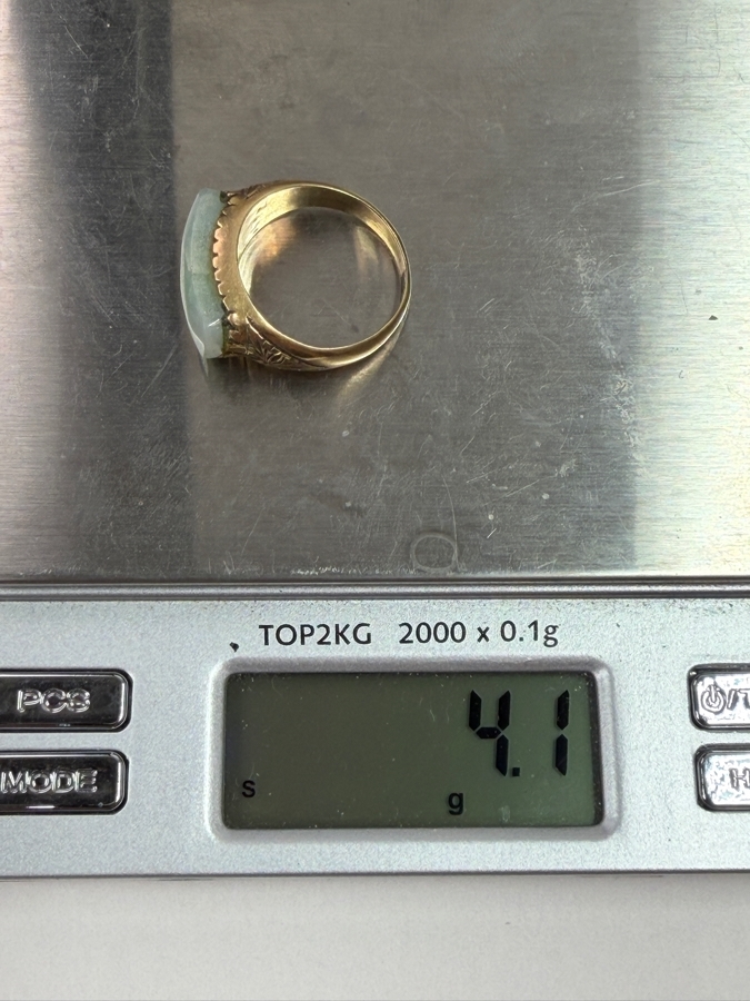 18k Gold Jadeite Ring Size 9 4.1g Retails $2,000 [Photo 15]