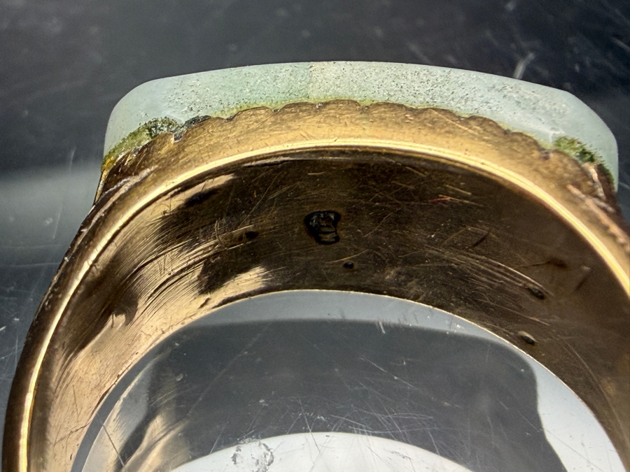 18k Gold Jadeite Ring Size 9 4.1g Retails $2,000 [Photo 7]