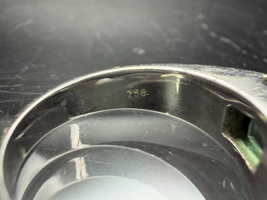 18k Gold 6.5mm Square Cabochon Tourmaline Ring Size 8 7.9g Retails $4,000 [Photo 6]