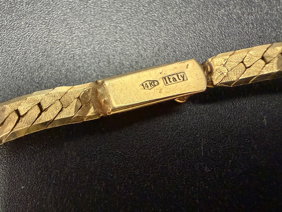 14k Gold 18' Italian Chain Necklace With 14k Gold Pendant Featuring A 3mm Brilliant Sapphire, (2) 2.5mm White Sapphires, (6) 1.4mm Round Brilliant (RB) Diamonds And (6) 1.2mm RB Diamonds 17.0g Retails $6,000 [Photo 11]