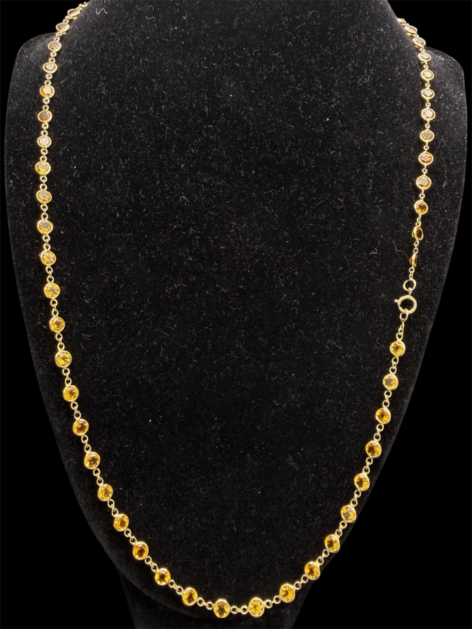 14k Gold 22' Citrine Necklace Retails $2,400