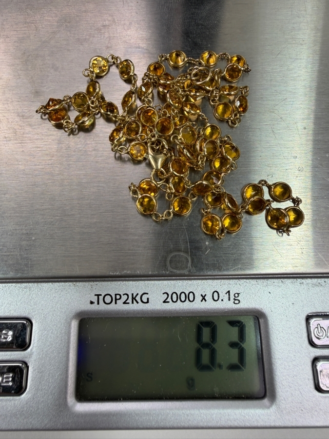 14k Gold 22' Citrine Necklace Retails $2,400 [Photo 6]