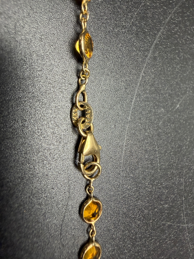 14k Gold 22' Citrine Necklace Retails $2,400 [Photo 2]