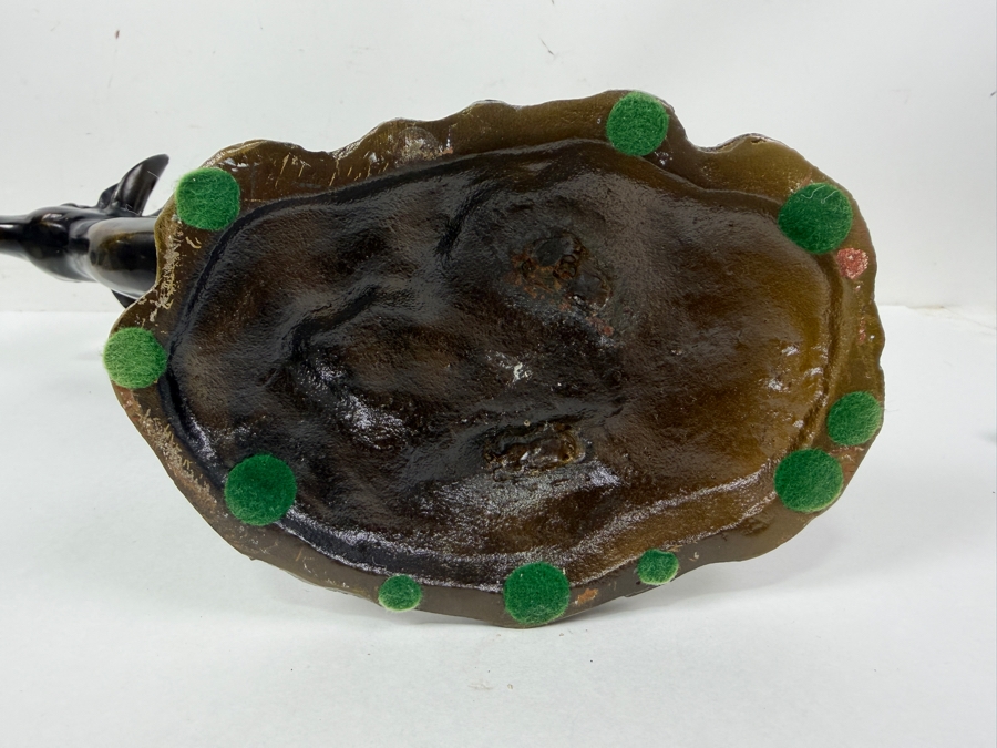 Just Added - MCM Art Deco Style Patinated Bronze Leaping Stag Or Deer Figurine On Naturalistic Rocky Base 14'W X 5'D X 11'H [Photo 6]