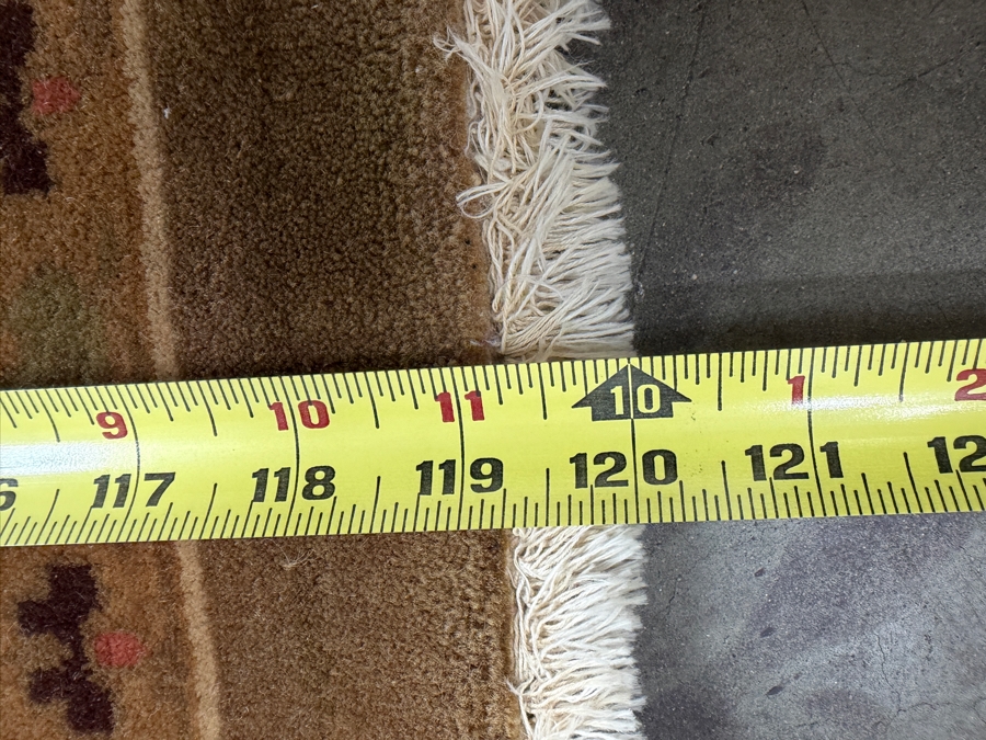 Just Added - Vintage Hand-Knotted Persian Mahal Wool Rug With Large-Scale Floral Pattern In Sage And Ivory 98'W X 120'H [Photo 9]