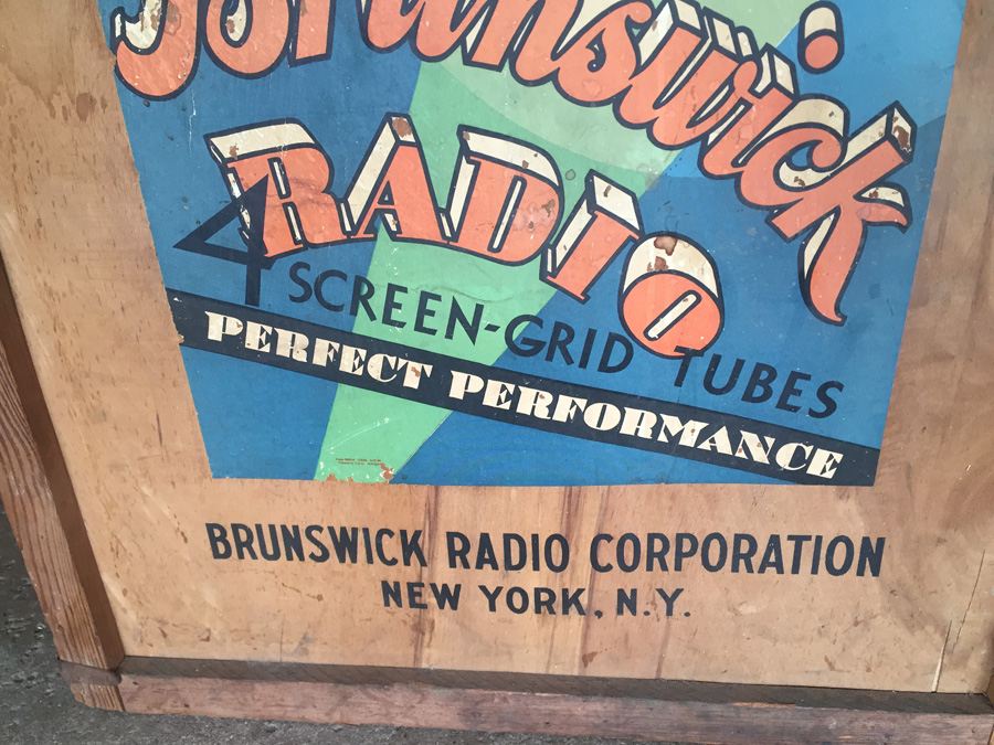 Large Vintage Brunswick Radio Corporation Shipping Crate - Convert To Cabinet - Great Prop - RARE [Photo 4]