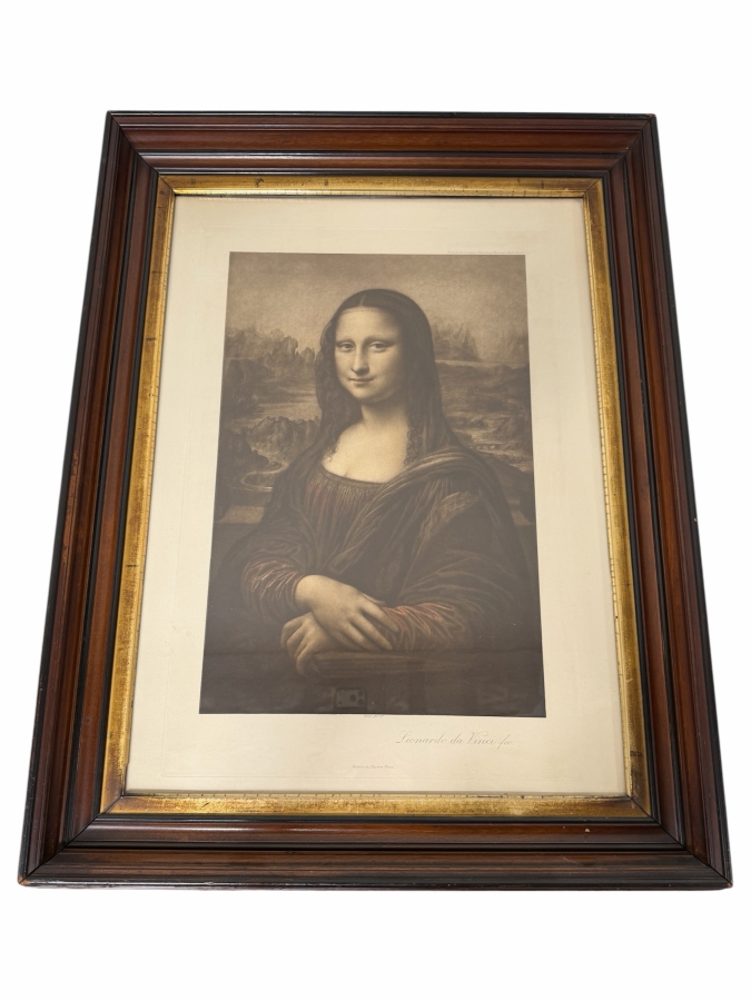 Antique 1909 Print Of 'Mona Lisa' By Leonardo Da Vinci Published In Berlin, Germany By Verlag Der Gesellschaft Zur Verbreitung Klassischer Kunst (Publisher Of The Society For The Distribution Of Classical Art) No. 171 14.5 X 22 Framed 25 X 35 [Photo 3]