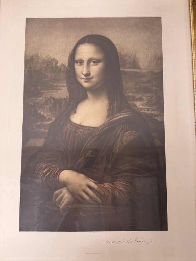 Antique 1909 Print Of 'Mona Lisa' By Leonardo Da Vinci Published In Berlin, Germany By Verlag Der Gesellschaft Zur Verbreitung Klassischer Kunst (Publisher Of The Society For The Distribution Of Classical Art) No. 171 14.5 X 22 Framed 25 X 35 [Photo 4]