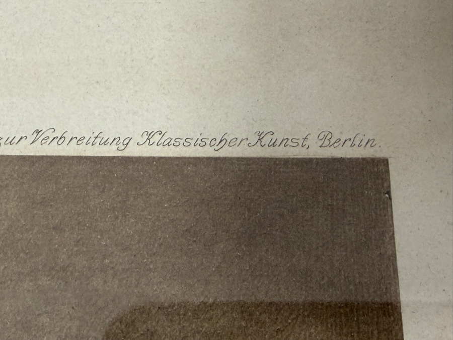 Antique 1909 Print Of 'Mona Lisa' By Leonardo Da Vinci Published In Berlin, Germany By Verlag Der Gesellschaft Zur Verbreitung Klassischer Kunst (Publisher Of The Society For The Distribution Of Classical Art) No. 171 14.5 X 22 Framed 25 X 35 [Photo 21]