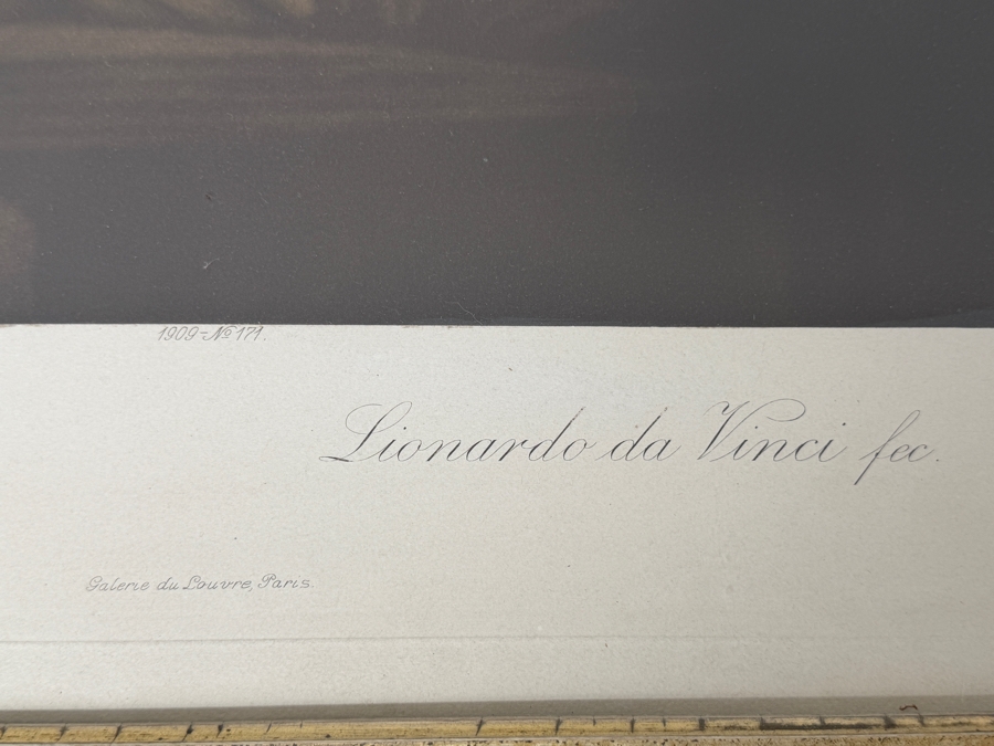 Antique 1909 Print Of 'Mona Lisa' By Leonardo Da Vinci Published In Berlin, Germany By Verlag Der Gesellschaft Zur Verbreitung Klassischer Kunst (Publisher Of The Society For The Distribution Of Classical Art) No. 171 14.5 X 22 Framed 25 X 35 [Photo 14]