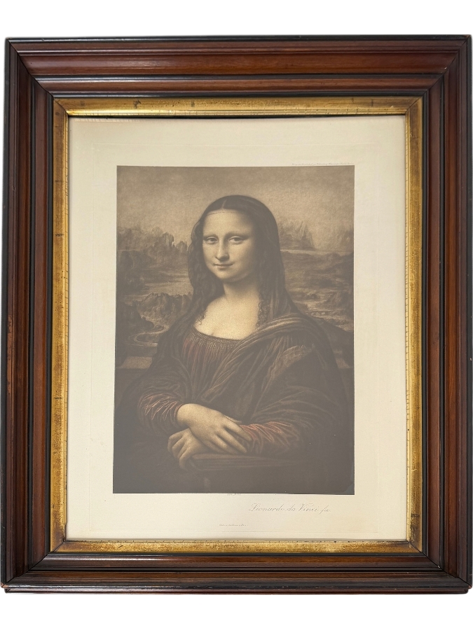 Antique 1909 Print Of 'Mona Lisa' By Leonardo Da Vinci Published In Berlin, Germany By Verlag Der Gesellschaft Zur Verbreitung Klassischer Kunst (Publisher Of The Society For The Distribution Of Classical Art) No. 171 14.5 X 22 Framed 25 X 35