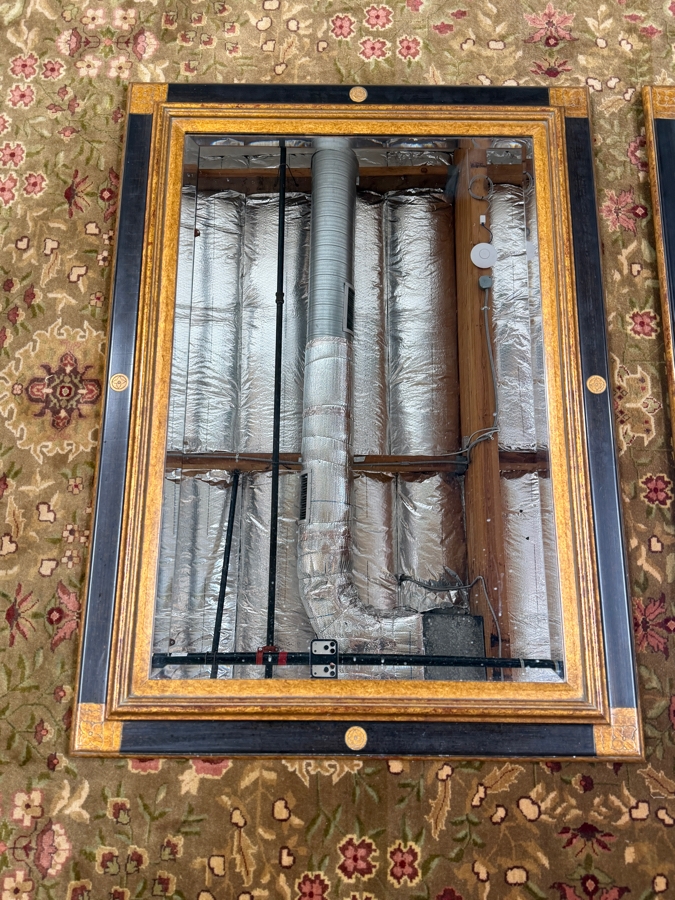 Just Added - Pair Of Beveled Glass Wooden Wall Mirrors [Photo 3]