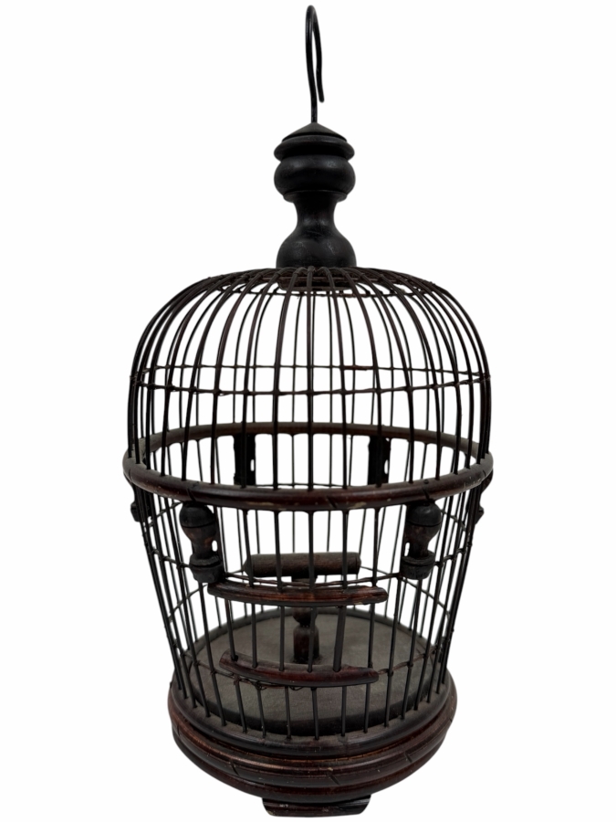 Just Added - Miniature Hanging Wooden Bird Cage 11'H (RSF)