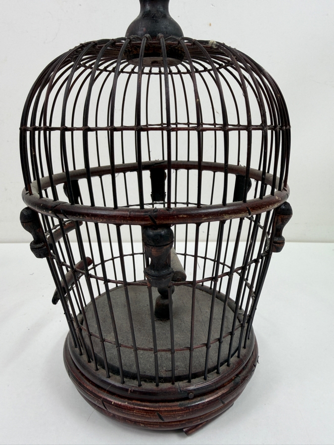 Just Added - Miniature Hanging Wooden Bird Cage 11'H (RSF) [Photo 2]