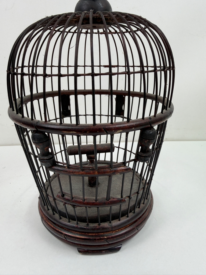 Just Added - Miniature Hanging Wooden Bird Cage 11'H (RSF) [Photo 4]