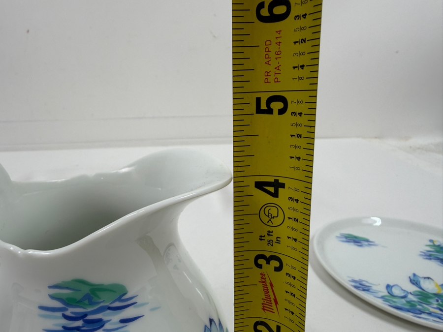 Just Added - Limoges France D. Porthaulb Small Pitcher With Underplate 4'H [Photo 5]