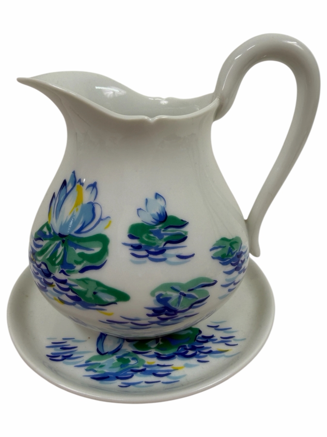 Just Added - Limoges France D. Porthaulb Small Pitcher With Underplate 4'H