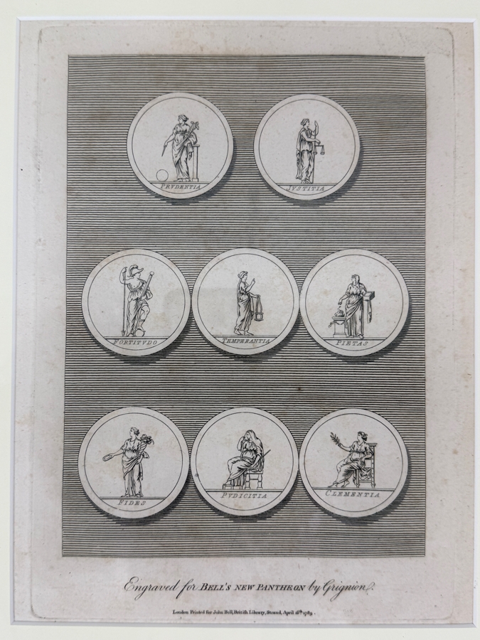 Just Added - 18th-Century Copperplate Engraving Of Roman And Greek Deities From Bell's New Pantheon, Engraved By Charles Grignion, 1789 7' X 10' Framed 15.5' X 18' (RSF) [Photo 3]