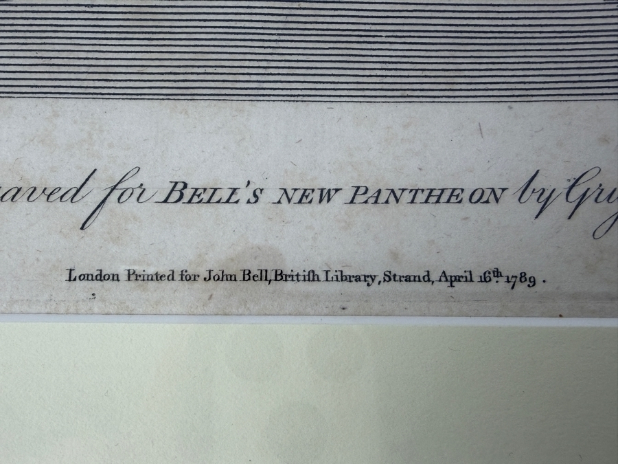 Just Added - 18th-Century Copperplate Engraving Of Roman And Greek Deities From Bell's New Pantheon, Engraved By Charles Grignion, 1789 7' X 10' Framed 15.5' X 18' (RSF) [Photo 5]