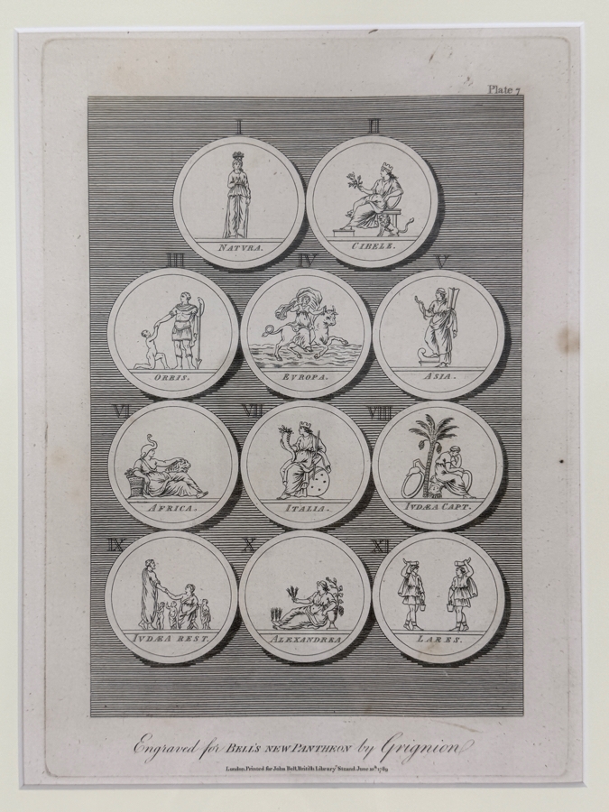 Just Added - 18th-Century Copperplate Engraving Of Roman And Greek Deities From Bell's New Pantheon, Engraved By Charles Grignion, 1789 7' X 10' Framed 15.5' X 18' (RSF)