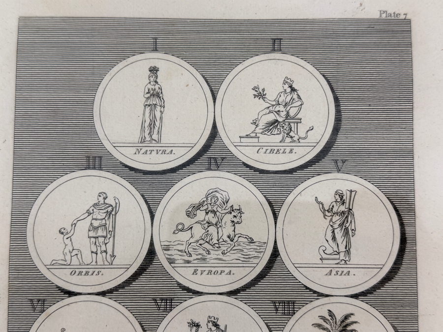 Just Added - 18th-Century Copperplate Engraving Of Roman And Greek Deities From Bell's New Pantheon, Engraved By Charles Grignion, 1789 7' X 10' Framed 15.5' X 18' (RSF) [Photo 7]