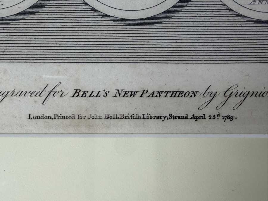 Just Added - 18th-Century Copperplate Engraving Of Roman And Greek Deities From Bell's New Pantheon, Engraved By Charles Grignion, 1789 7' X 10' Framed 15.5' X 18' (RSF) [Photo 4]