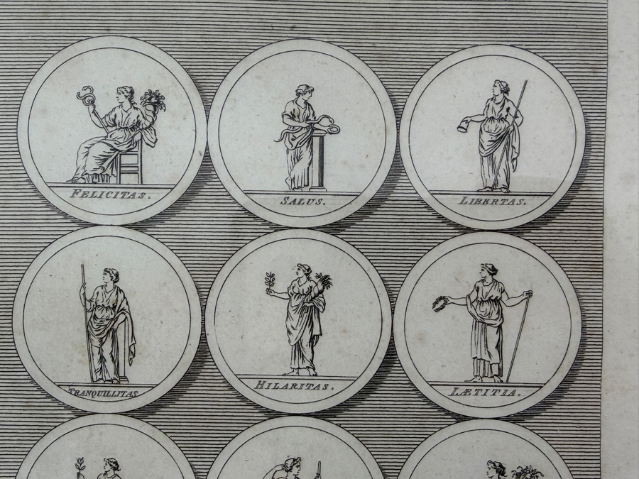 Just Added - 18th-Century Copperplate Engraving Of Roman And Greek Deities From Bell's New Pantheon, Engraved By Charles Grignion, 1789 7' X 10' Framed 15.5' X 18' (RSF) [Photo 6]