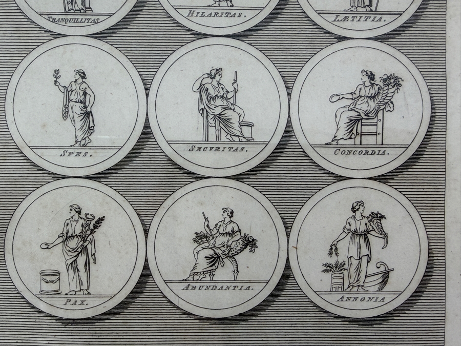 Just Added - 18th-Century Copperplate Engraving Of Roman And Greek Deities From Bell's New Pantheon, Engraved By Charles Grignion, 1789 7' X 10' Framed 15.5' X 18' (RSF) [Photo 5]