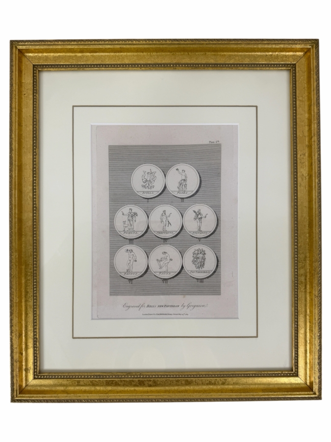 Just Added - 18th-Century Copperplate Engraving Of Roman And Greek Deities From Bell's New Pantheon, Engraved By Charles Grignion, 1789 7' X 10' Framed 15.5' X 18' (RSF) [Photo 2]