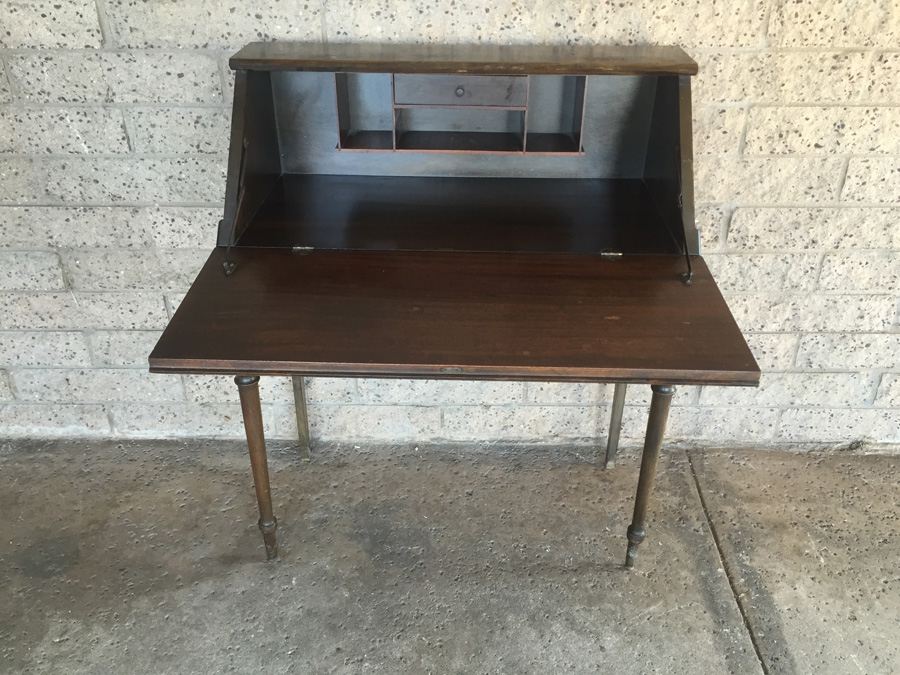 Vintage Small Mahogany Dropfront Secretary Desk [Photo 5]