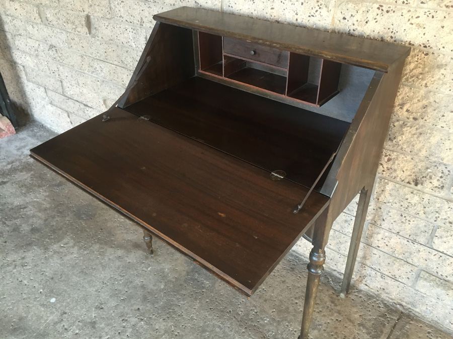 Vintage Small Mahogany Dropfront Secretary Desk [Photo 6]