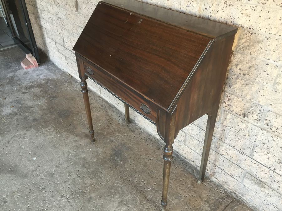 Vintage Small Mahogany Dropfront Secretary Desk [Photo 3]