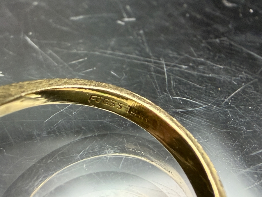 14k Gold Diamond Ring Set With (4) 2mm Round Brilliant Diamonds Est. 0.1cttw Size 5.25 2.9g Retails $1,400 [Photo 5]