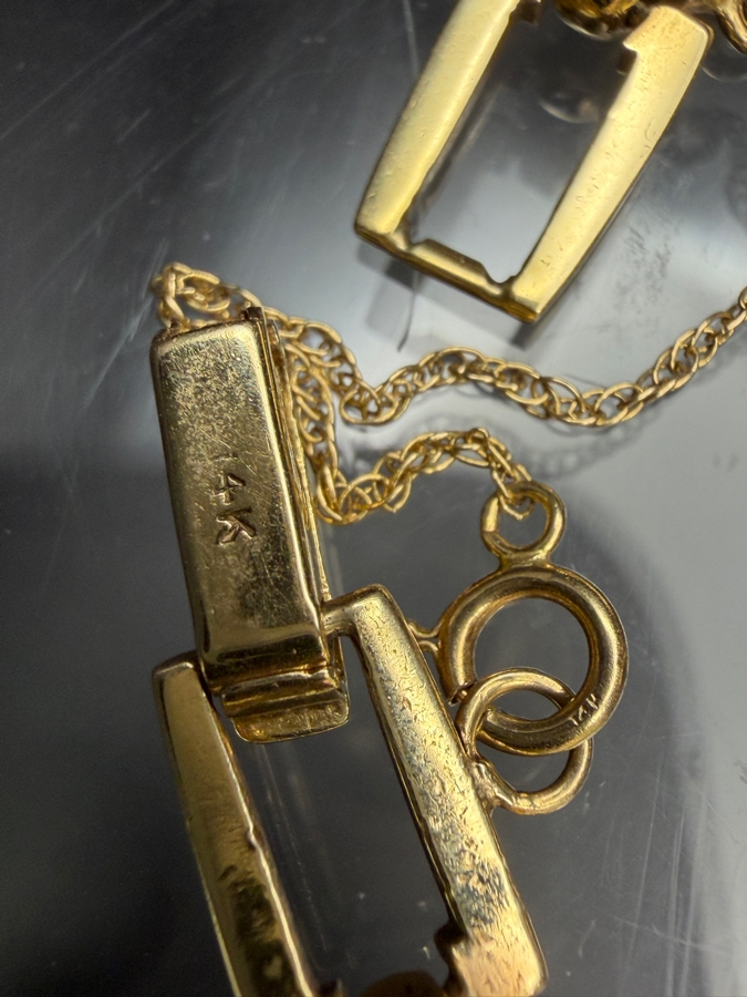 14k Gold 'Val Jean' Mechanical Watch With (2) 1.4mm Single Cut Diamonds 17 Jewels And 14k Gold Watch Band 21.9g Retails $6,400 [Photo 7]