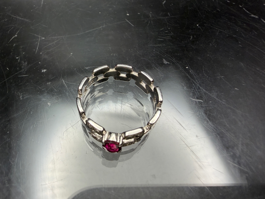 18k Gold Ruby/Diamond Ring With 4x3.5mm 'Roval' Ruby And (8) 1mm Round Diamonds Size 4.75 2.4g Retails $1,500 [Photo 4]