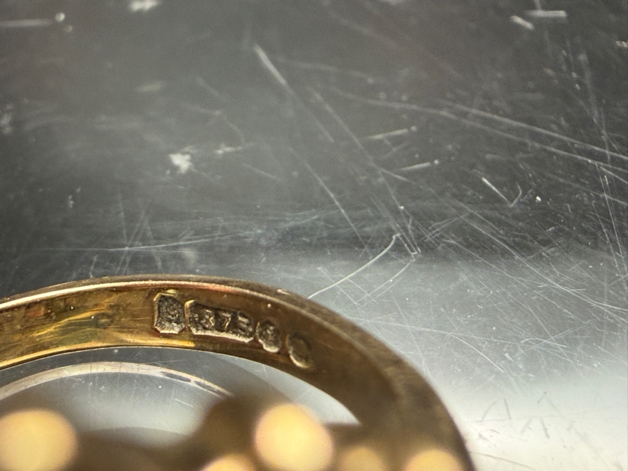 9k Gold Garnet Ring With (1) 7.2mm Garnet And (10) 3mm Round Garnets Size 4 4.5g Retails $1,000 [Photo 9]