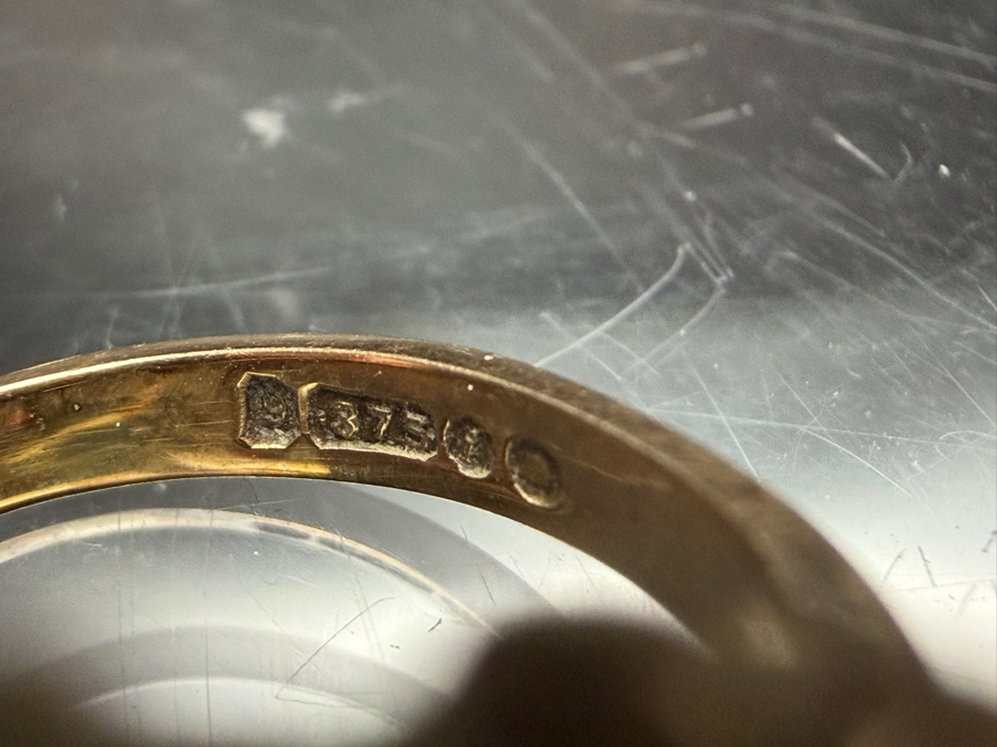 9k Gold Garnet Ring With (1) 7.2mm Garnet And (10) 3mm Round Garnets Size 4 4.5g Retails $1,000 [Photo 10]