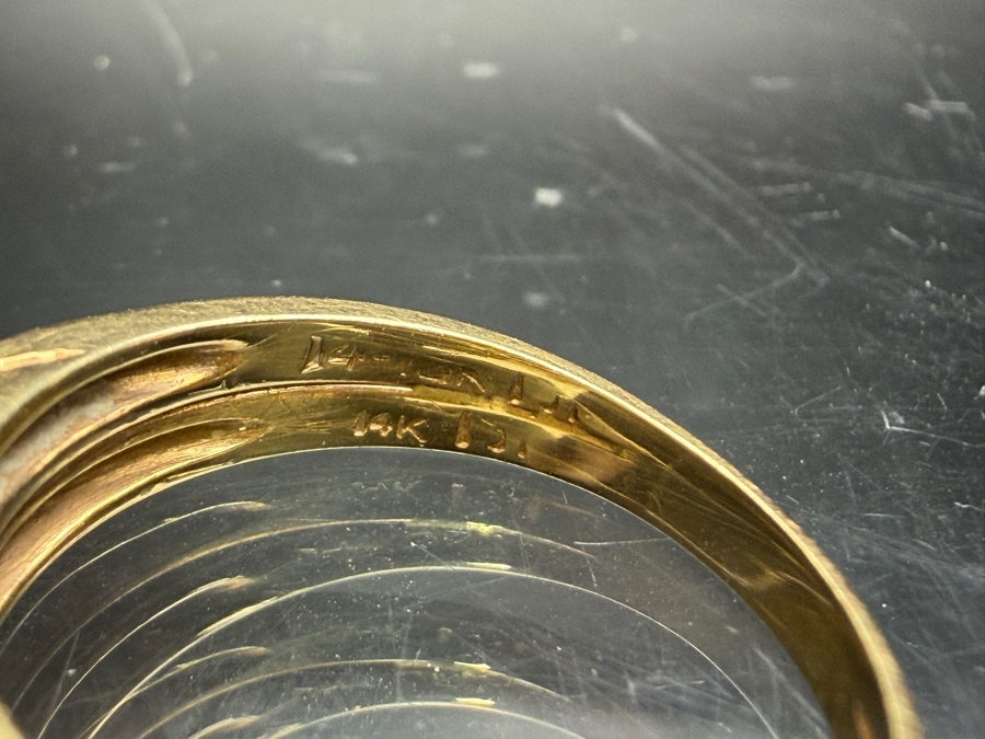 14k Gold Bridal Duo Diamond Ring With (1) 3mm Round Brilliant Cut Diamond Size 6.5 3.3g Retails $1,500 [Photo 6]