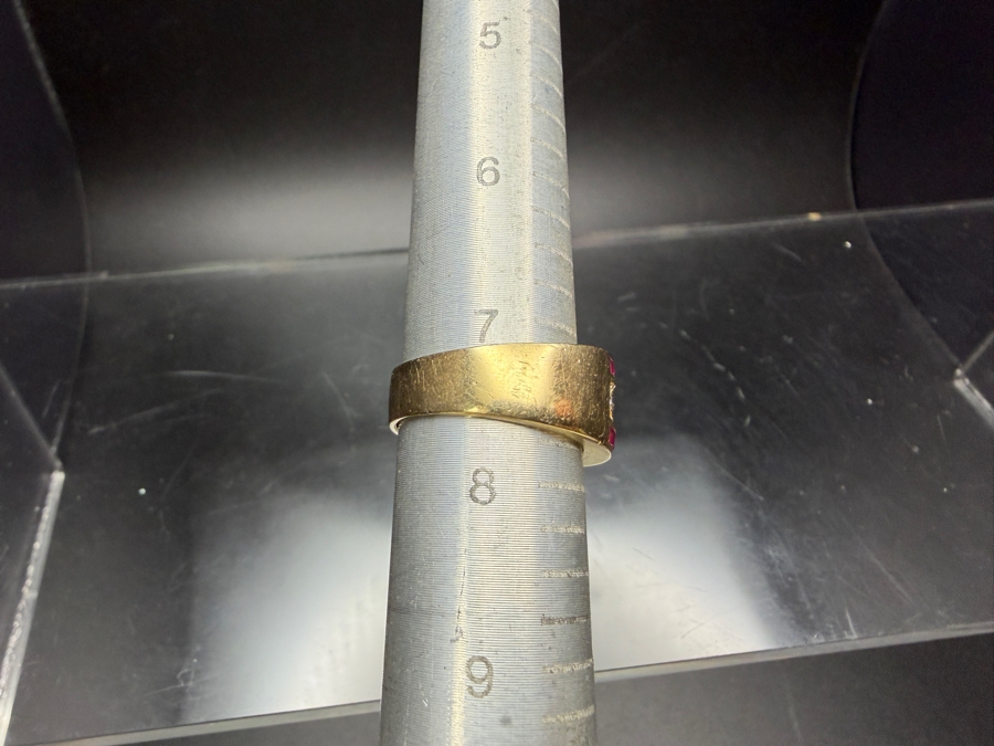 14k Gold Ruby/Diamond Ring Featuring A 6x5mm Oval Ruby, (26) 1.5x1.5mm Princess Rubies And (4) 1.2mm Round Diamonds Size 7.5 5.6g Retails $2,600 [Photo 7]