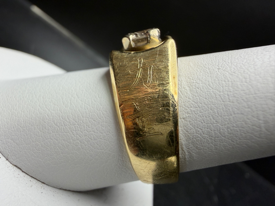 14k Gold Diamond Ring Featuring A .49ct Diamond I1-M Color Size 9 8.9g Retails $3,400 [Photo 9]