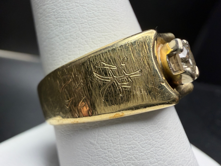 14k Gold Diamond Ring Featuring A .49ct Diamond I1-M Color Size 9 8.9g Retails $3,400 [Photo 5]