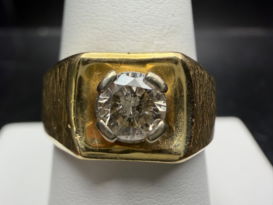 14k Gold Diamond Ring Featuring A .49ct Diamond I1-M Color Size 9 8.9g Retails $3,400 [Photo 3]