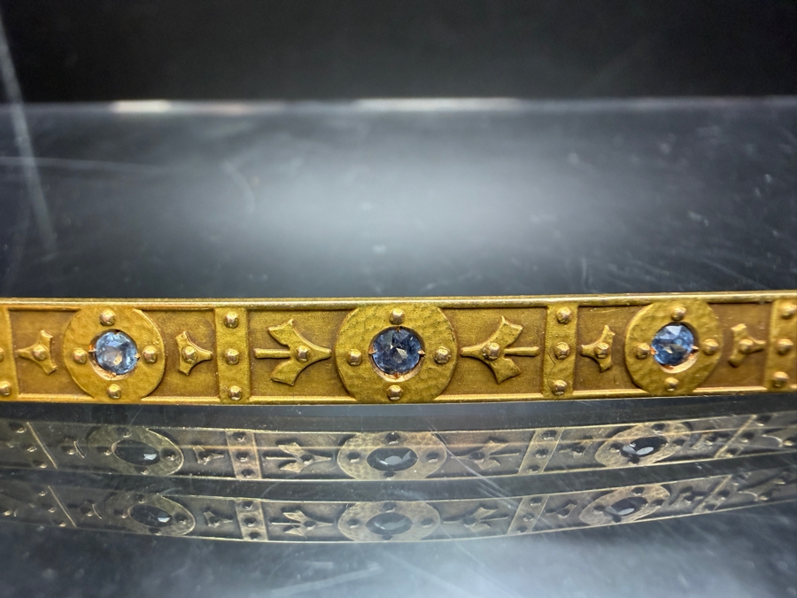 14k Gold Brooch Pin Set With (3) 2-2.2mm Round Brilliant Sapphires 2.5'L 5.3g Retails $2,000 [Photo 2]